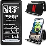 フライトフラップ飛行機電話ホルダー 折りたたみ式携帯電話スタンド (ブラック) - ベッド、デスク、オフィス、トレッドミル用の柔軟なタブレットとiPhoneホルダー - 携帯電話スタンド、電話アクセサリー、飛行機旅行の必需品