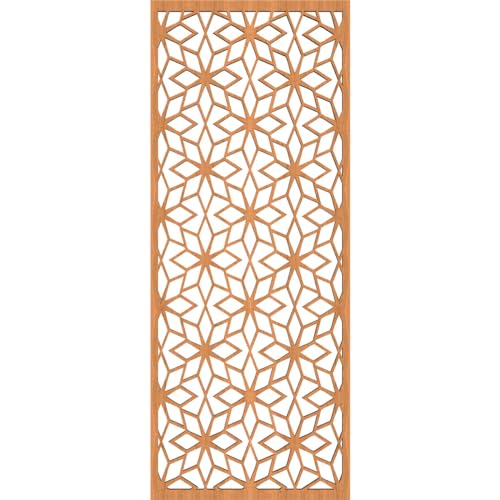 Image of 11 3 /8 inchW x 29 3 /8 inchH x 3 /8 inchT Lake Decorative Fretwork Wood Wall Panels, Cherry