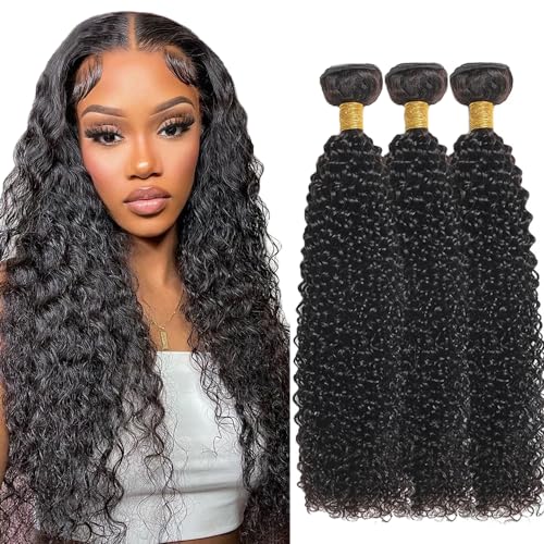 26 28 30 Inch Kinky Curly Bundles Human Hair Natural