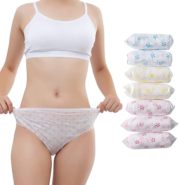 GITGRNTHGITGRNTH Women's Non woven Disposable Panties,Lady Briefs Paper Printing Underwear Panty,Ideal For Travel,Sport,Hotel,Spa, Salon,Massage,Hospital Stays, Menstruation Periods,Surgery And Delivery (10)