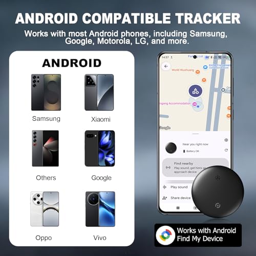 Android Smart Tag –Tracker Koffer Android, Bluetooth Tracker für Schlüssel, Taschen & Gepäck, Kompatibel mit Google Find My Device, and-roid Tag Alternative (Nicht für Phone geeignet)