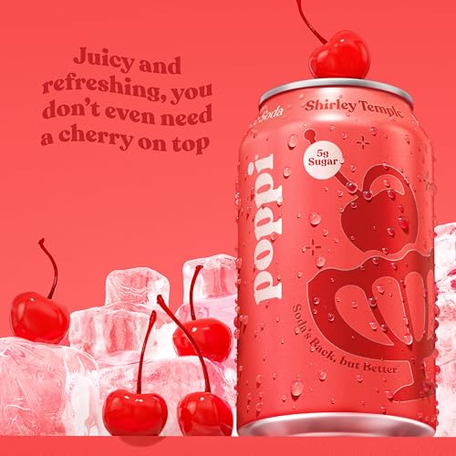 Image of Poppi Prebiotic Soda, Shirley Temple, 12 Oz, 12 Pack