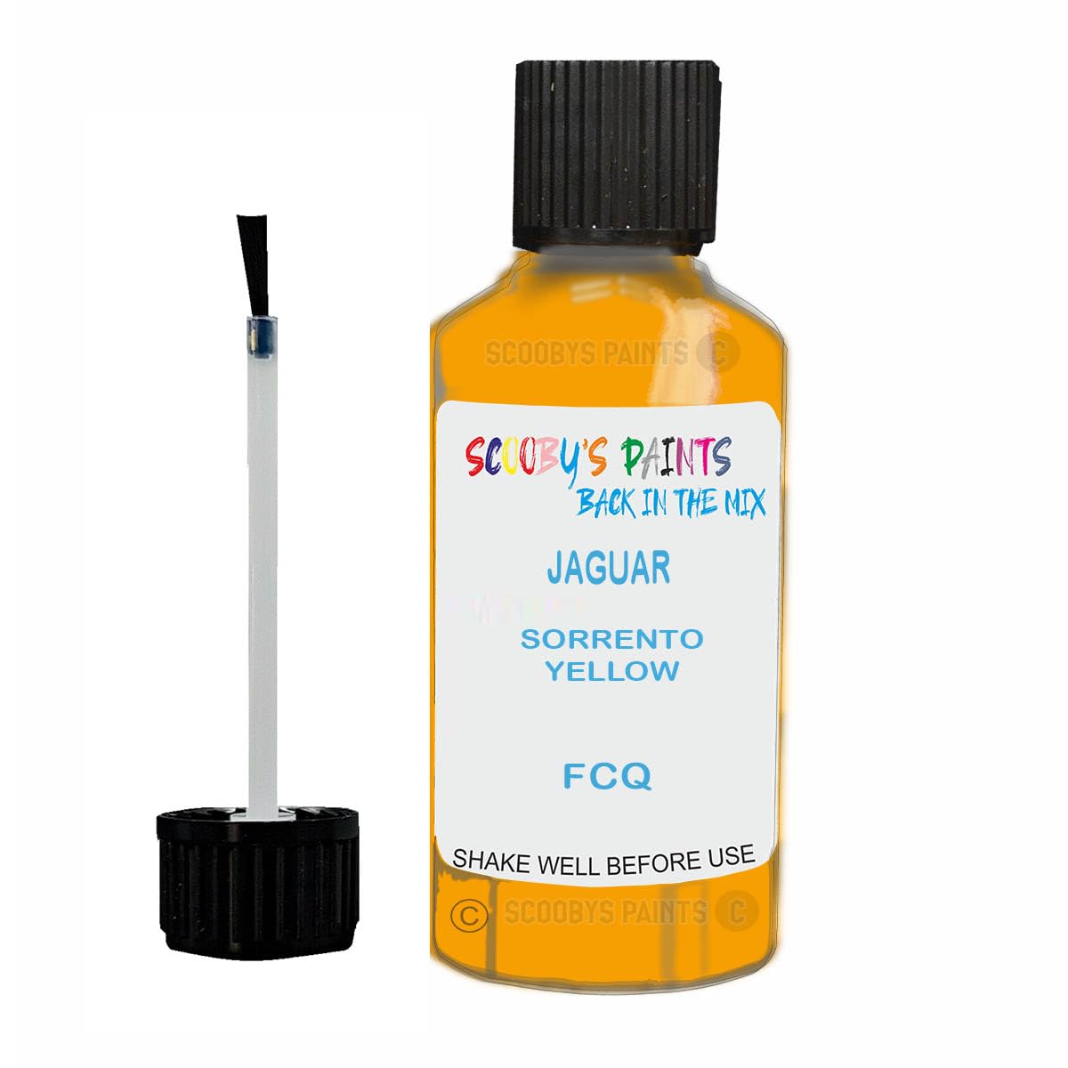 Scoobys Paints Back In The Mix Sorrento Yellow Touch Up Paint For Jaguar Fcq Non-Metallic