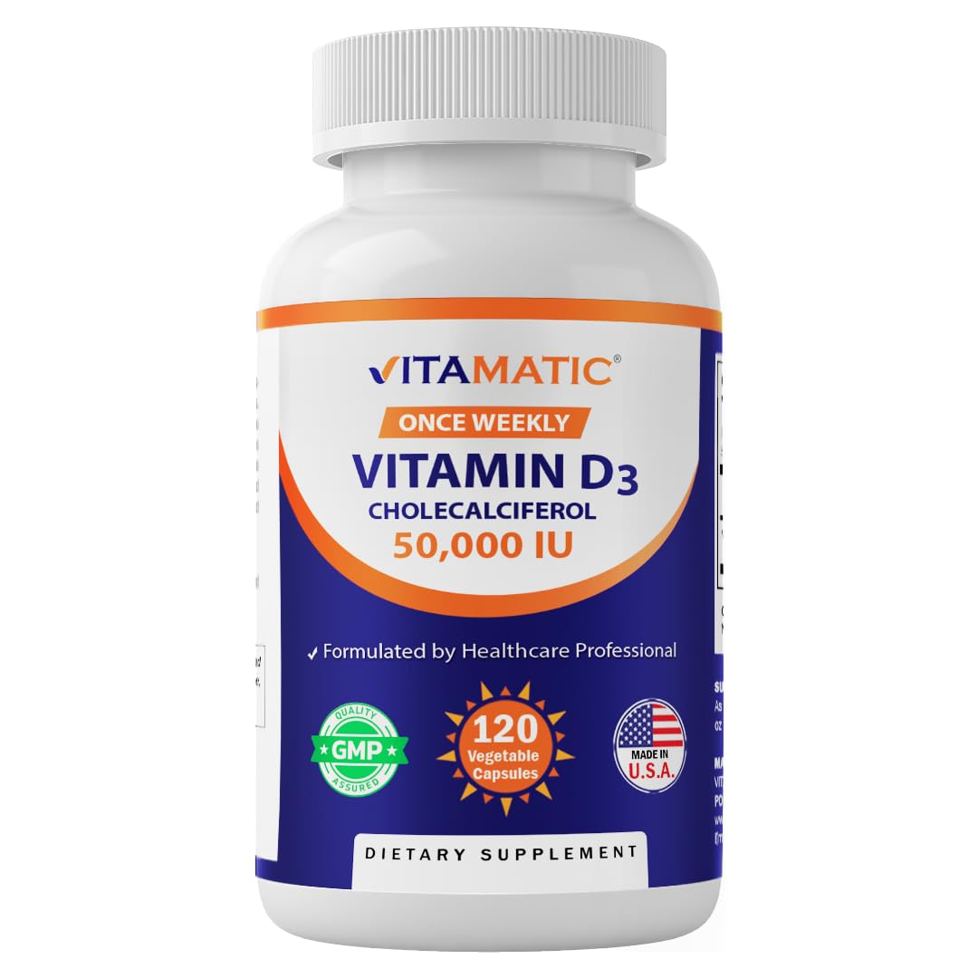 Vitamatic Vitamin D3 50,000 IU (as Cholecalciferol), 120 Veggie Capsules