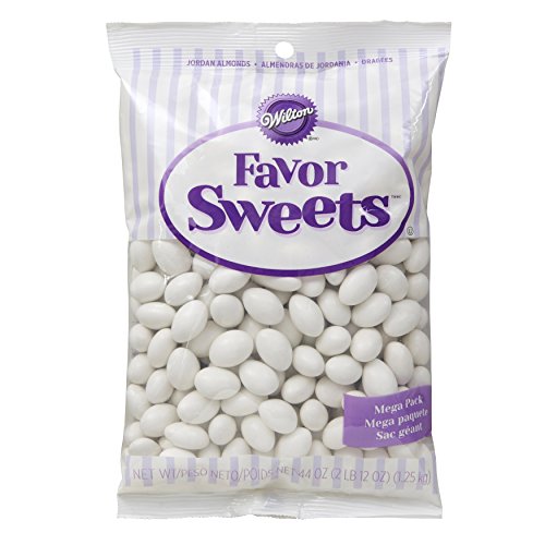 Wilton Jordan Almonds, Ideal for Individually Packaged Edible Wedding and Baby Shower Favors, Use for Easter or Spring Celebrations, Mega Pack, White (44 oz.)