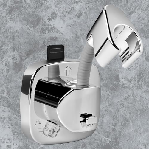 Suction Cup Shower Head Holder with Hook - 360° Adjustable. Tool-Free Adhesive Wall Mount for Showerhead, Removable and Rust-Resistant Shower Bracket, 10kg Load Capacity