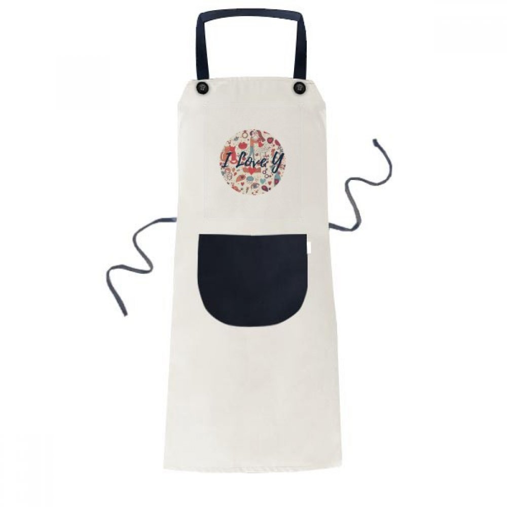 Tablier beige réglable avec poche de cuisine pour couple 70x67cm