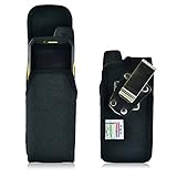Turtleback Belt Clip Holster Case Fits Sonim XP6, Nylon Vertical Heavy Duty Black Nylon Pouch, Made in USA
