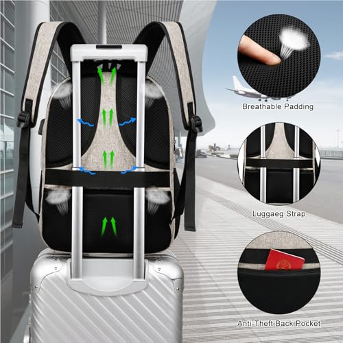 Image of ZUBOND Backpack for Men and Women, School Backpack for Teen Boys, Business Travel 15.6 Inch Laptop Backpack with USB Charging Port, Water Resistant Slim Sturdy College Computer Bag Gift