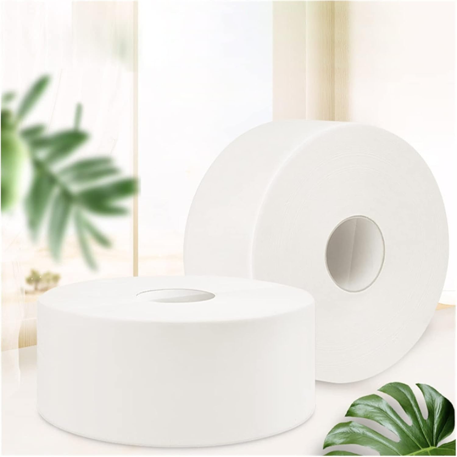 Commercial Bathroom Home Roll Toilet Paper Large Tissue 4Ply (Color : White)