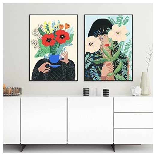 Marocko Flicka MåLa DjungelväXt Husdjur Katt Posters Och Tryck Nordisk Canvas VäGgkonst Abstrakt Marocko Bilder Heminredningsbilder 40x60cmx2 Ingen Ram