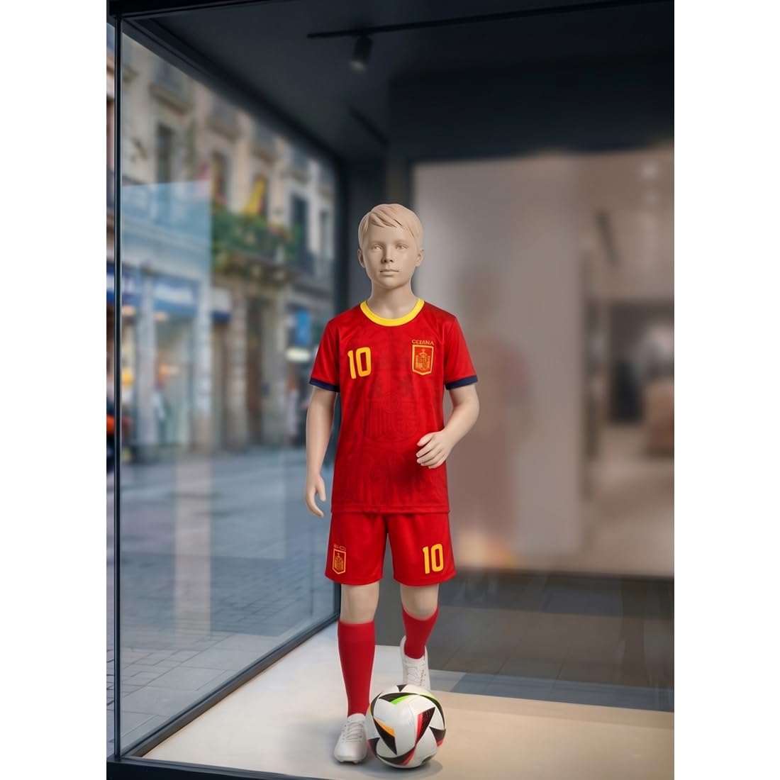 Conjunto de Deporte Camiseta y Pantalón Corto(4-14 Años，) de Fútbol - Equipación de Verano para Entrenamiento y Colegio
