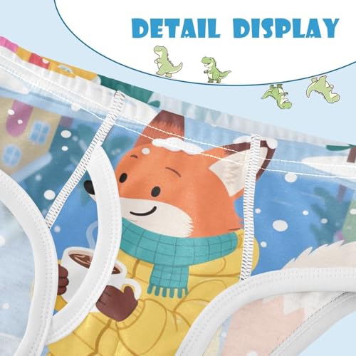 visesunny Boys Cotton Underwear Fox Lake Winter Printed Toddler Soft Training Briefs Size 2T-8Y for Kids4