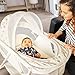 Dream On Me Karley Bassinet in French White, Lightweight Portable Baby Bassinet, Quick Fold and Easy to Carry , Adjustable Double Canopy, Indoor and Outdoor Bassinet with Large Storage Basket.