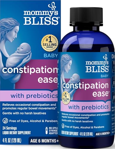 Image of Mommy's Bliss Constipation Ease + Prebiotics, Relieves Occasional Constipation, Gentle & Safe, No Harsh Laxatives, 4 Fl Oz Bottle (Pack of 1)