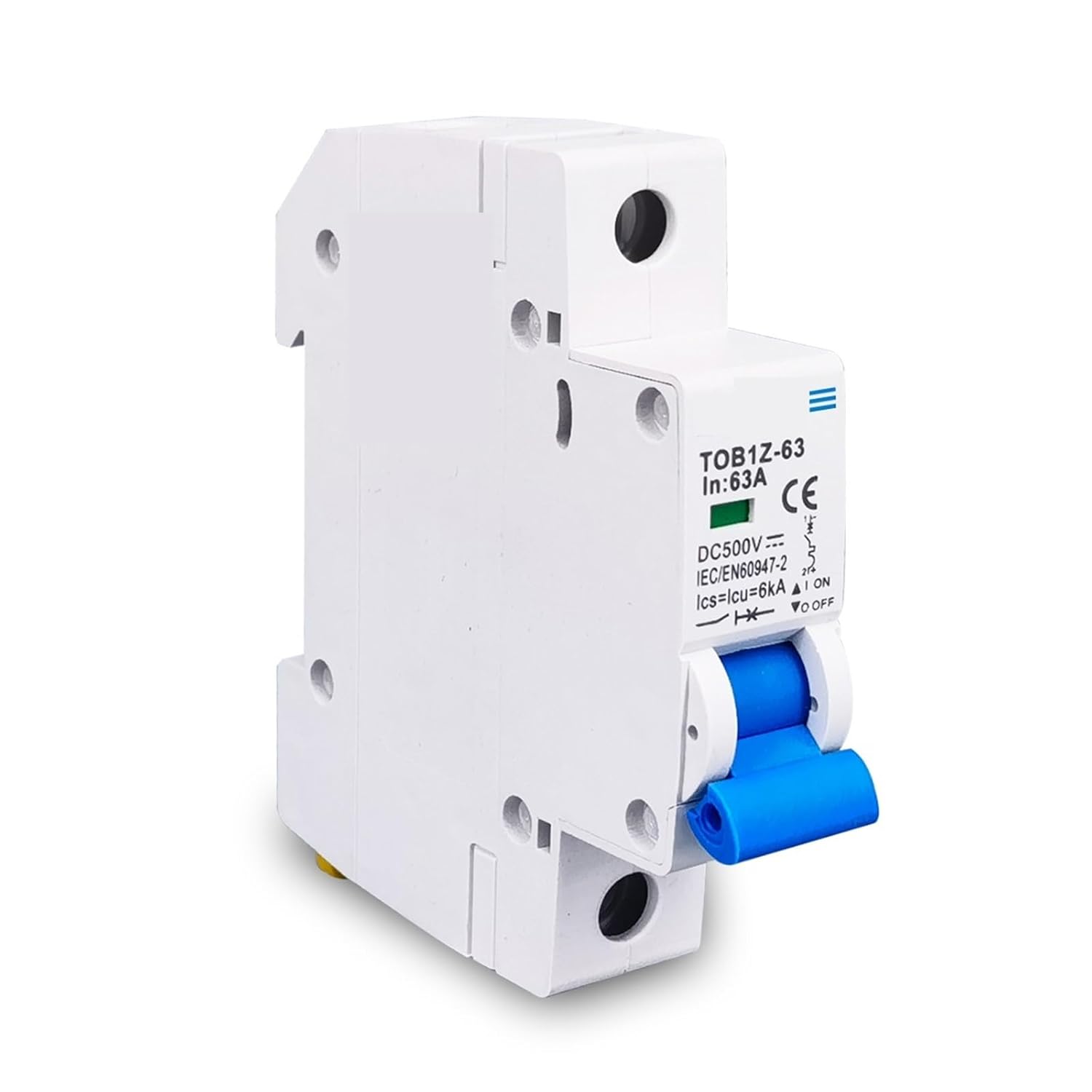DC MCB 6KA 1P 500V Mini Circuit Breaker 3A 6A 10A 16A 20A 25A 32A 40A 50A 63A Y Connection 1Pcs(32A)