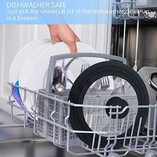 Walfos Universal Lid For Pots, Pans And Skillets - Tempered Glass With Heat Resistant Silicone Rim thumb #6