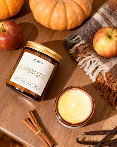 Image of AOOVOO Fall Candles - 4 PC Scented Candle, 28 oz Soy Candles, Soy Candle for Home Scented,Cinnamon Roll /Cinnamon Apple /Pumpkin Nutmeg Pie /Pumpkin Spice
