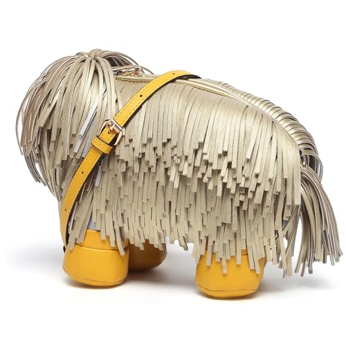 Image of Women PU Leather Unique Novelty Dog Shaped Crossbody Shoulder Bag Handbag Purse