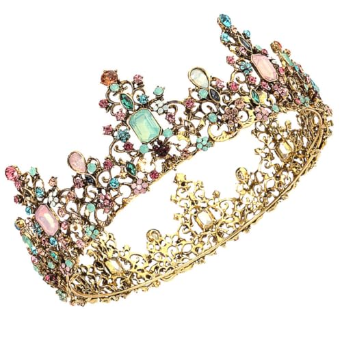 Tiara barroca redonda POPETPOP de aleación ligera para mujer