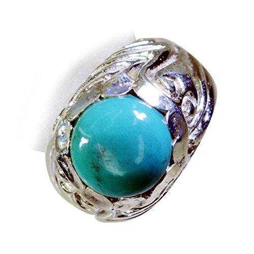 Bague en argent sterling et turquoise véritable de création artisanale