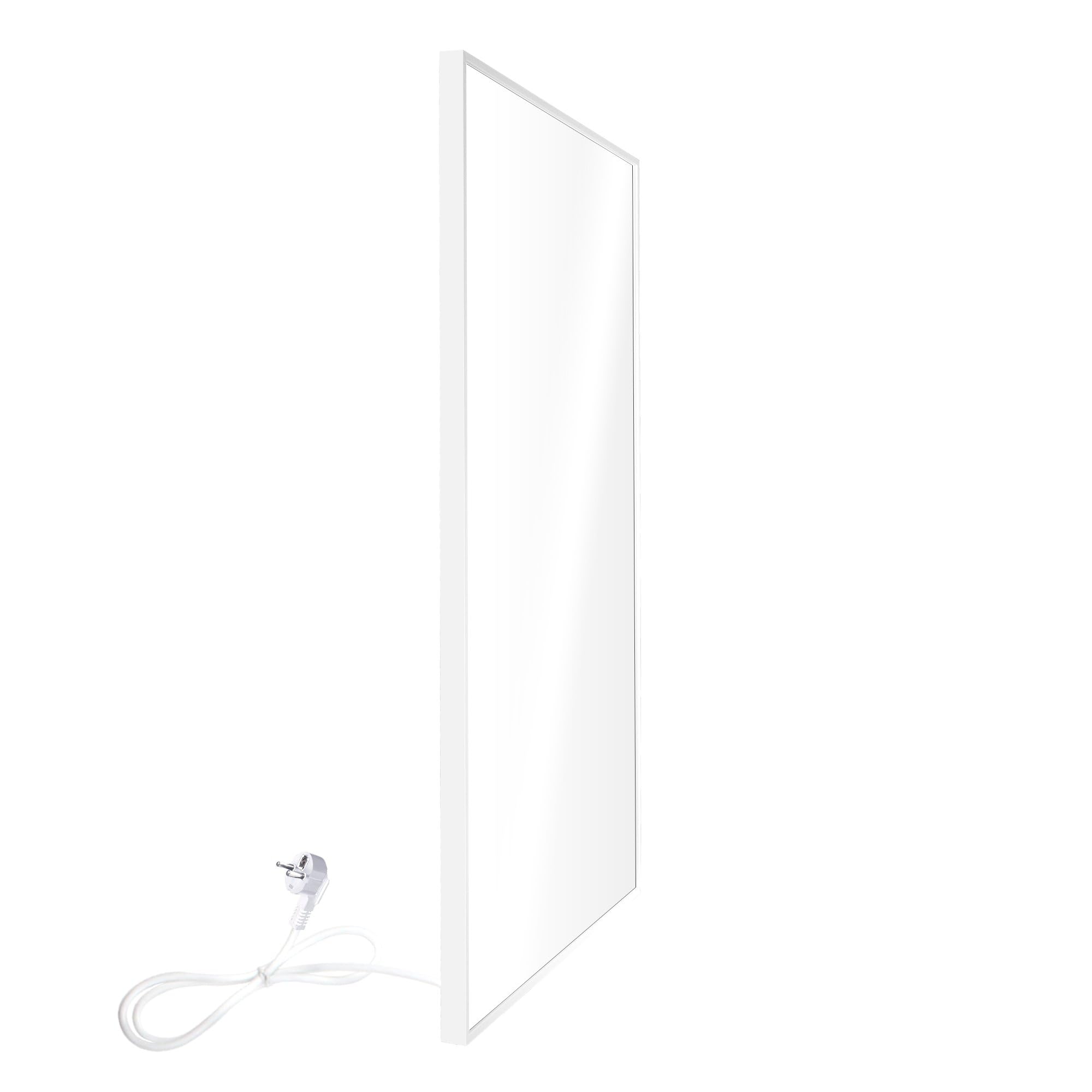 Elektryczny panel promiennikowy WarmlyYours, promiennik podczerwieni, biały, 600 W, 60x90 cm, cicha praca, montowany na ścianie, aluminium