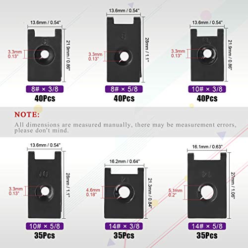 225Pcs Wide Range Black Auto Car U-Clip U Nut Assortment Kit For Dash Door Panel Interior Sae #TOP1