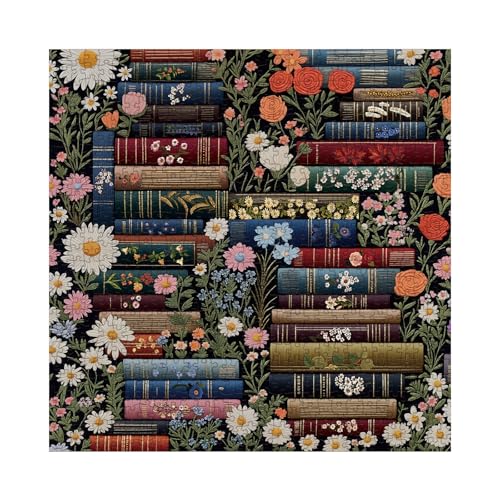 Vintage Flower Book Puzzles for Adults 1000 Pieces, Beautiful Wildflower Plant Jigsaw Puzzle, Unique Difficult Embroidery Art Puzzles - Image 2