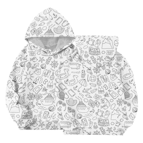 GOFULY Hoodie Kids Cute Fleece Long Sleeve Sweatshirt Hooded Diy Hand Painted Fall Casual Hoodies Y2K Boys Clothe 2-14 Years4