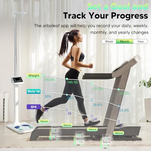 arboleaf Digital Physician Scale, FSA HSA Eligible, Ultrasonic Height and Weight Scale, Smart Body Composition Analyzer for Gym and Home, 11-485lb, 6ft.4.8in, Body Fat Measurement, Weight, Height, BMI