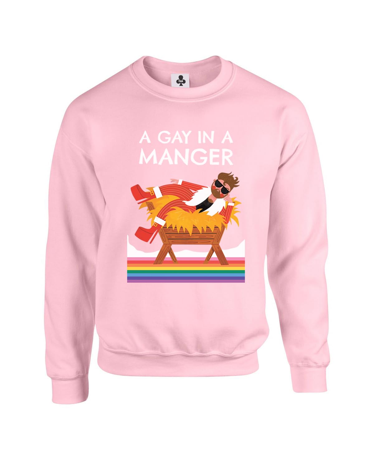 Taylor Brown Unisex Baby Pink Gay In A Manger, Meme Novelty Iconic Rude Humerous Offensive Fun Christmas Xmas Funny Adults Sweatshirt Jumper
