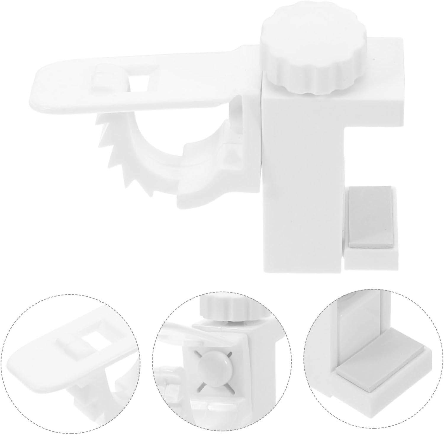 2Pcs Adjustable No Drill Curtain Rod Holders Easy Install Plastic Clips for Home Windows Sturdy Versatile Curtain Rod Brackets for Various Widths