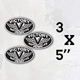 Victory Motorcycles Polaris Logo Vinyl Sticker Decal Set of 3 Pieces - 5'' Longer Side