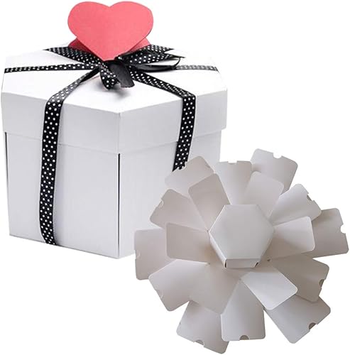 Develoo Caja sorpresa de explosión, álbum de fotos, álbum de recortes, libro de recuerdos, caja de embalaje de regalo creativo para Navidad, San