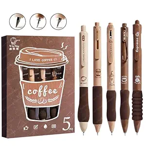 FunBlast Gel Pens for Writing, 5 Pcs Gel Pen with Comfortable and soft Grip for Smooth Writing, Kawaii Pens, Stationery for School & Office, Birthday Return Gift, Blue Ink