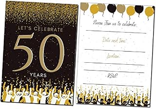 50th Birthday Party Invitations| 50 Years | Happy 50 Anniversary | Black