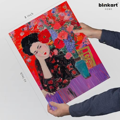 Image of BLINKART Henri Matis Aesthetic Modern Art Walls With Frame | Natural Wood Texture | Living Room Bedroom Office Wall Decoration | Poster Home Decor Frames Wall Bedroom | 12x8 Inches (D462)