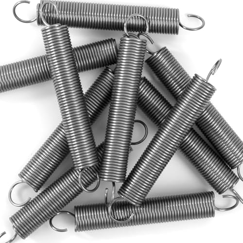GUNGY Zugfedern mit Haken Edelstahl Zugfeder Spannfeder 70mm Außendurchmesser 10mm Drahtdurchmesser 1,0 mm Hakenwinkel 90 Grad Maximale Zugkraft 1,5kg 1,0x10x70mm 10Stück