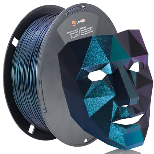 Image of LOVOON 3D PLA Filament 1.75mm Sparkle Glitter, Burnt Titanium 3D Printer Filament, Sparkle in Sunlight Filament, Subtle Glitter Color Change, Galaxy Blue(Light Blue), 1KG(2.2lbs) /Spool