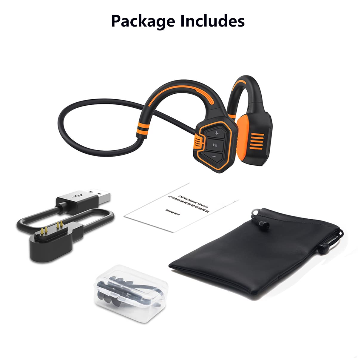 Casque Sans Fil Conduction Osseuse Bluetooth 5.1 IPX8 Étanche Sport, Écouteurs Natation 16Go MP3, Oreille Ouverte Bleu