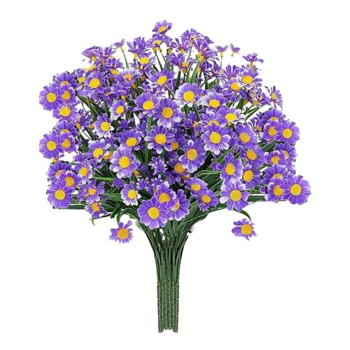 Flores artificiales al aire libre | BUNDLES MANA ARTIFICALES FLORES | Plantas jardín falsas | Flores tumbas | Disposición vegetación flores silvestres falsas para caja ventana porche jarrón interior