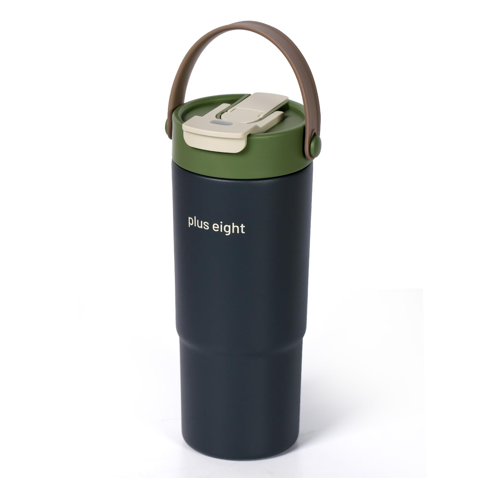 pluseight Stainless Steel Tumbler with Straw, 660ml/22oz Tumbler with Leak Proof 2-in-1 Lid, Reusable Double Walled Water Bottle, Portable Coffee Travel Mug, Fit in Cup Holder (Blue-Gray)