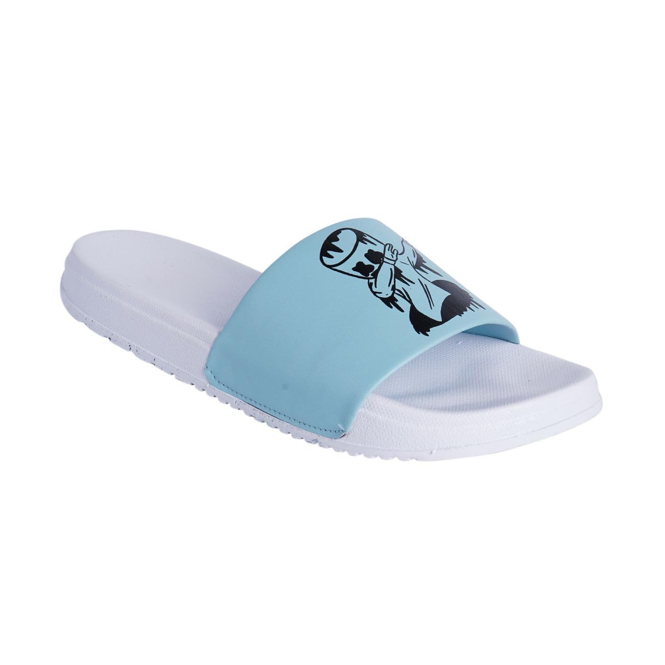 pery-pao Sliders Mens White, Black, Grey, Sky Blue, Neon Green Stylish Printed Flip Flop & Slippers-picture-25