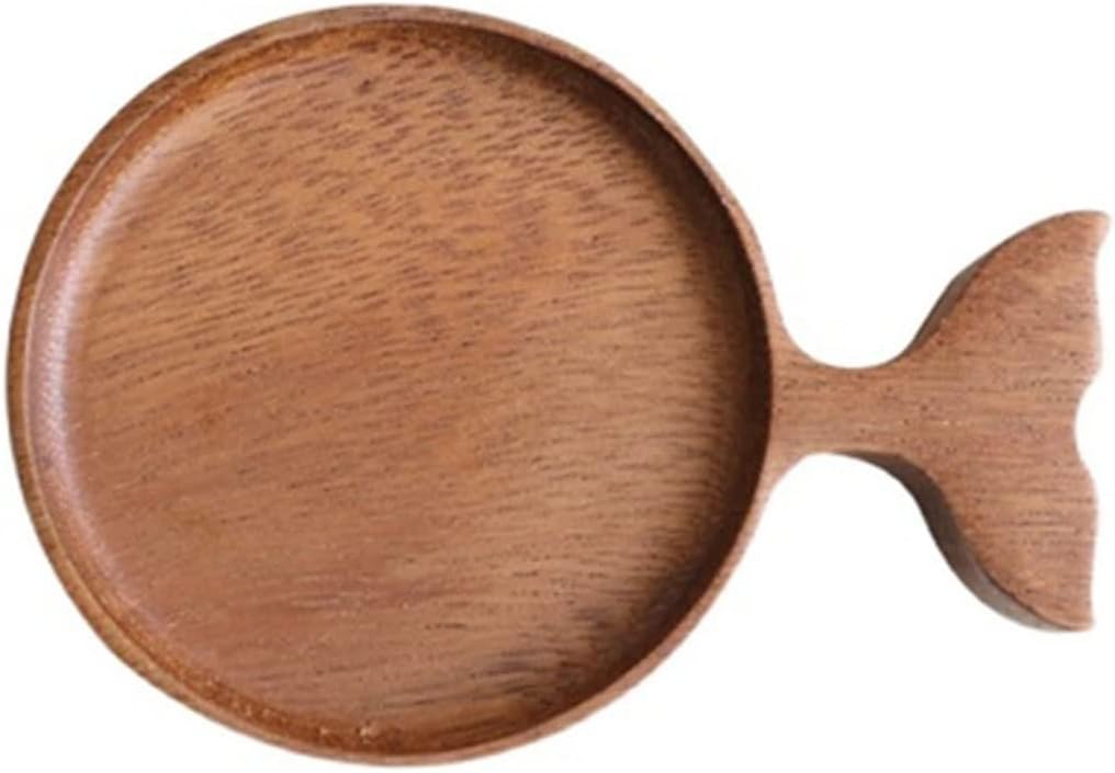FMURY Imitation Fish-Shaped Tableware Wooden Japanese Sushi Plate Korean Cuisine Barbecue Plate Dessert Cake Plate Kitchen Tools