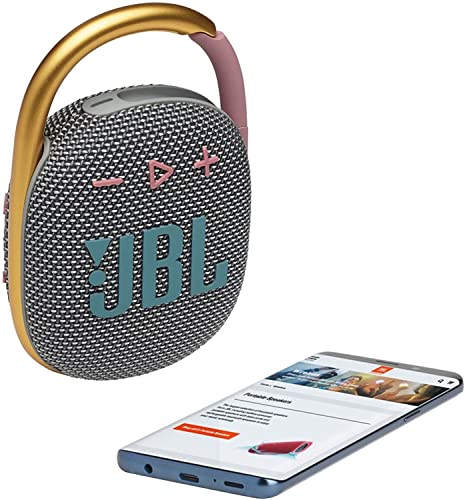 Jbl Clip 4 Portable Bluetooth Speaker - Waterproof And Dustproof Ip67, Mini Bluetooth Speaker For Travel, Outdoor And Home W/ 1 Led Flashlight Key Chain (Gray) #TOP1