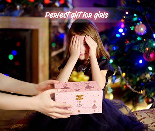 Efubaby Jewelry Box For Girls Music Box Girls & Unicorn Necklace And Bracelet Jewelry Boxes With Spinning Ballerina & Drawer Musical Jewelry Boxes For Girls Birthday Christmas Valentine Gift #TOP5