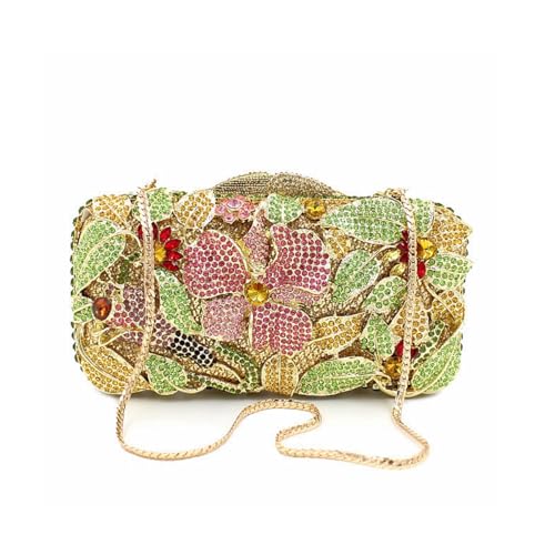 Image of Luxury Crystal Clutch Purse for Women Rhinestone Handbag Formal Party Evening Bag Sparkly Bridal Flower Purse