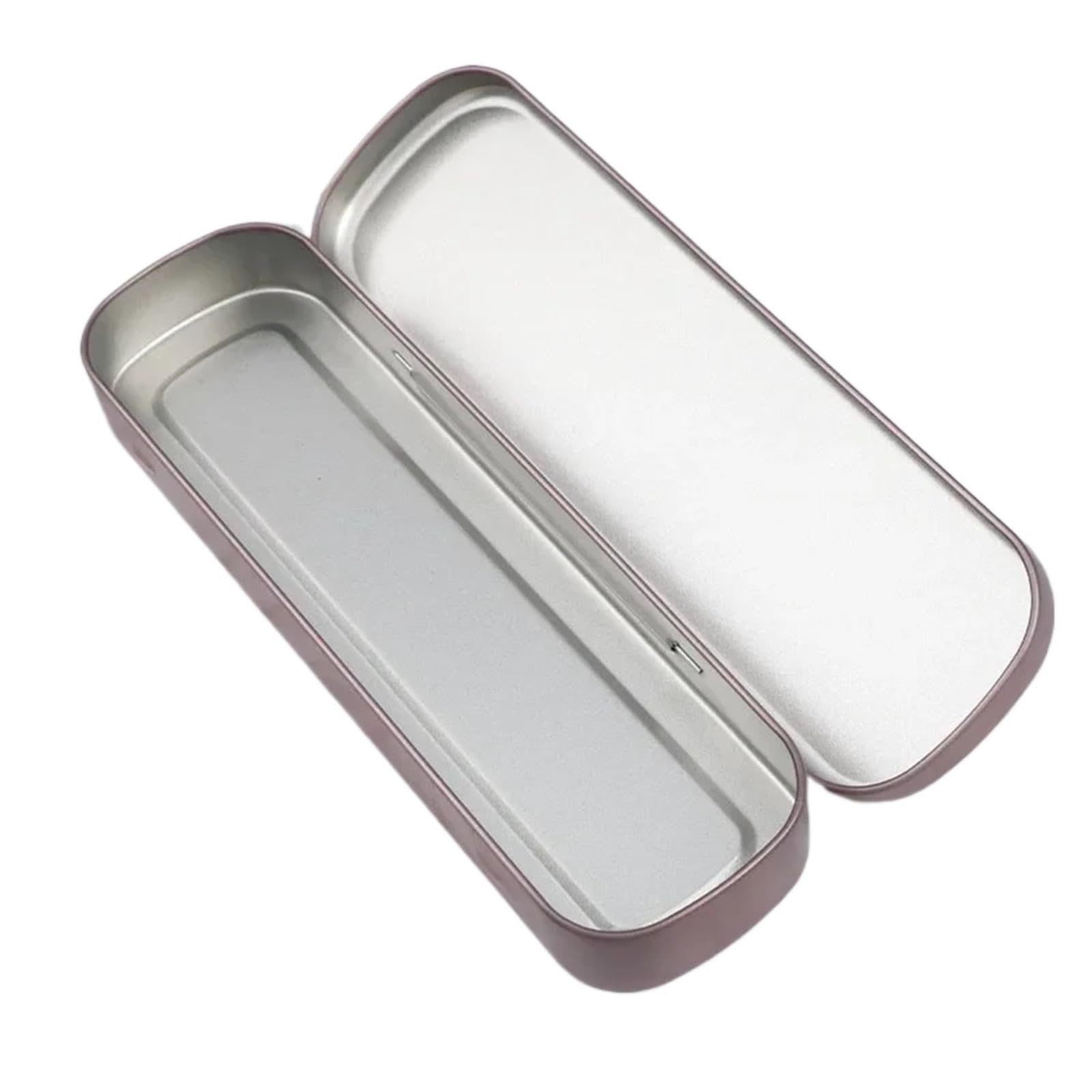 ZHSOAO 3pcs Metal Pencil Box Tin Supplies Pen Holder Empty Hinged Stainless Steel Rectangular For Makeup for Pen(Pink)