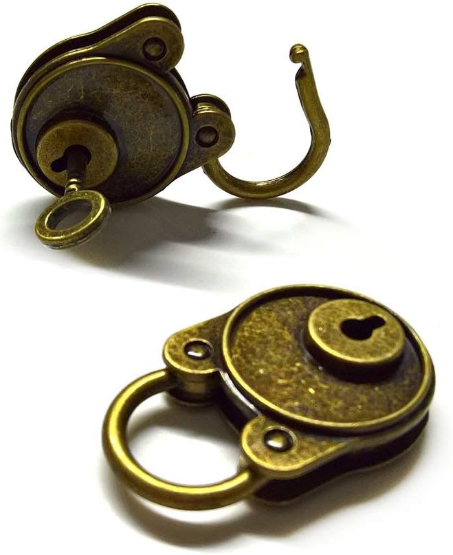 Aoyoho 4Pcs Vintage Antique Style Mini Bear Archaize Padlocks Key Lock with Key
