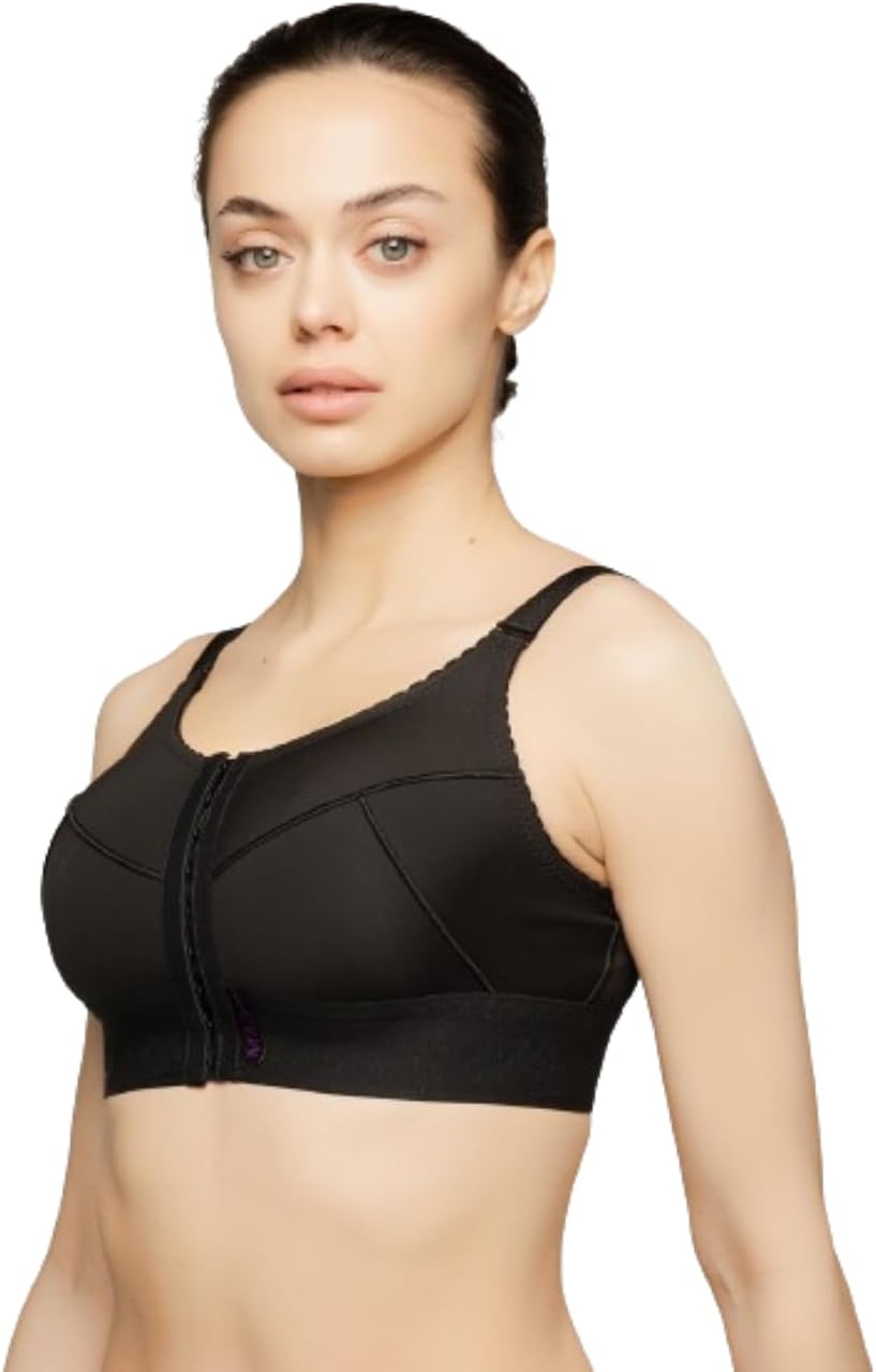 Maam, Magnetique Post Op Compression Bra Front Close and 2" Elastic Band, BCP 130 Black (XX-Large)